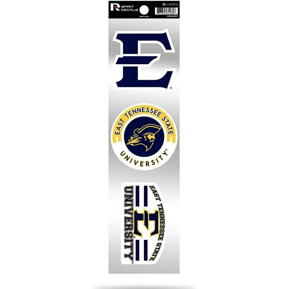 East Tennessee State Buccaneers ETSU Triple Retro Throwback Spirit Decals Flat Vinyl Auto Home Sticker Sheet University of