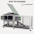 thumbnail image 5 of Aivituvin 2-Story Indoor Rabbit Hutch with Chew-Proof Outdoor Rabbit Cage with 6 Locking Casters Bunny Cage 2 Pull-Out Trays Guinea Pigs Cage 62" Gray, 5 of 8