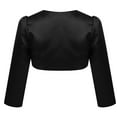 thumbnail image 2 of Sholeno Kids Girls Long Sleeve Bolero Shrug Cardigan Formal Jacket Wedding Pageant Dress Cover Up Black 3-4, 2 of 6