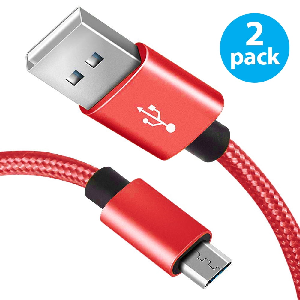 2x Micro USB Cable Charger For Android, FREEDOMTECH 6ft USB to Micro