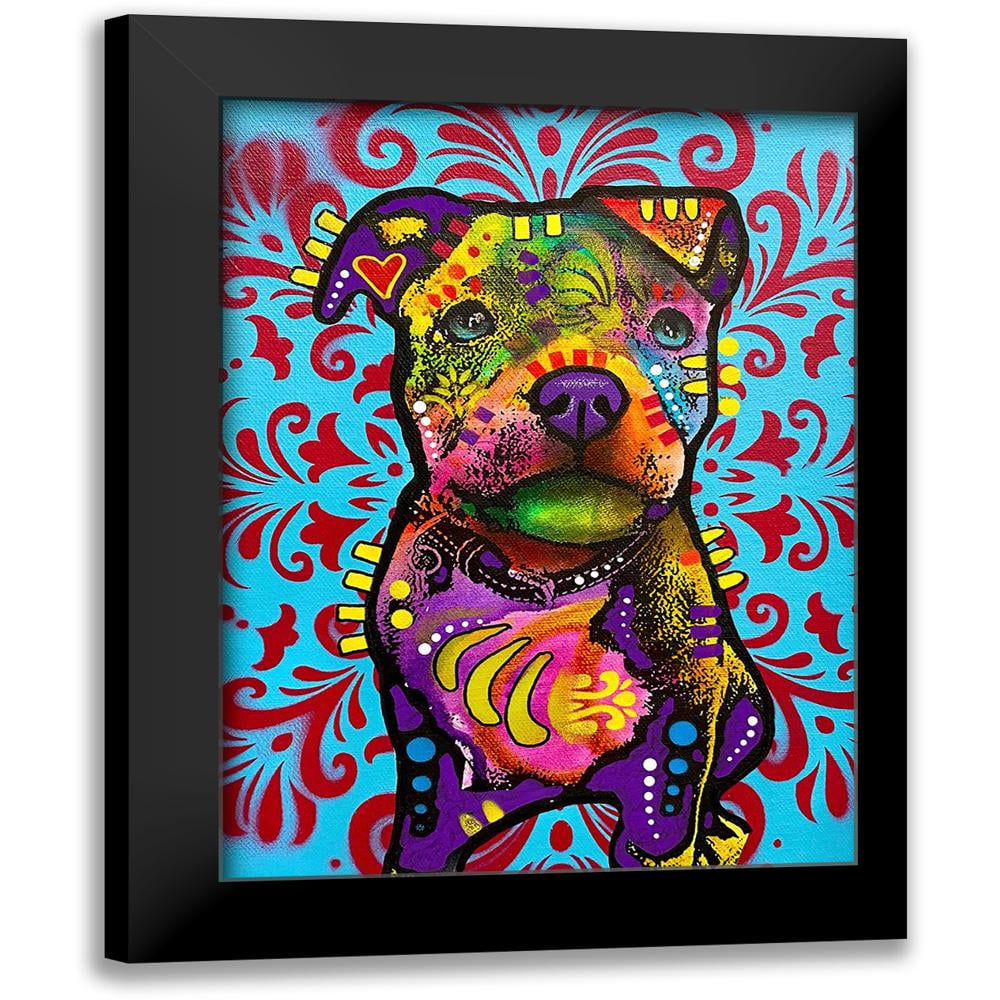 Dean Russo Collection 19x24 Black Modern Framed Museum Art Print Titled - Pittie Pup