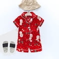thumbnail image 2 of Girls Pajamas Toddler Short Sleeve Cartoon Prints Short Sleeve Tops and Shorts 2Pcs Outfits, 2 of 7