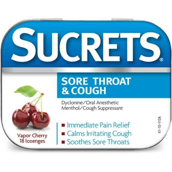 Sucrets Sore Throat & Cough Vapor Cherry 18 Each
