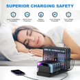 thumbnail image 3 of Charging Station for Multiple Devices, Cinlinso 60W 10 Port USB Fast Charging Station with Adjustable Dividers, Compatible with iPhone, iPad, Tablets and Cell Phone (Black), 3 of 7