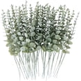 thumbnail image 1 of Nvzi 50 piezas de tallos de eucalipto decorativos de 14,1 pulgadas, hojas de eucalipto artificiales, ramas de vegetación sintética, 1 of 5