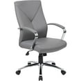 thumbnail image 4 of Pemberly Row Fauteuil de Direction Pivotant Moderne Rembourré en Similicuir Gris, 4 of 7