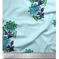 thumbnail image 1 of Soimoi Polyester Crepe Fabric Leaves & Floral Block Print Fabric by Yard 42 Inch Wide, 1 of 3