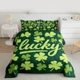 thumbnail image 2 of Feelyou Green Lucky Shamrock Full Size Comforter Sets, Spring Plant Bedding Sets, 3pcs, 2 of 8