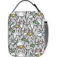 thumbnail image 2 of Cute Cat and Fish Lunch Bag Lunch Box Insulated Meal Bag Food Container for Work Picnic Travel, 2 of 7