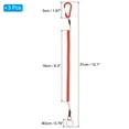 thumbnail image 2 of 3pcs Retractable Spring Coil Straps, 6" Spiral Lanyard Cord with Aluminium Clip and Key Ring, Red, 2 of 6