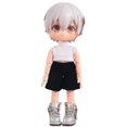 thumbnail image 3 of Solid Color Short Vest Pocket Cargo Denim Shorts 1/12 Bjd Ob11 Doll, 3 of 3