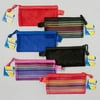 Pencil - Pen Pouch Mesh 4 x 8 in. 3 Solid-3 Striped(Pack of 72 )