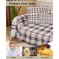 thumbnail image 4 of Red Buffalo Plaid Geometric Abstract Grid Checkered Sofa Covers for 3 Cushion Couch,Washable Sectional & L Shape Couch Covers for Dog/Cat/Kid,Non Slip Sofa Slipcover Tassel Futon Cover 71''x150'', 4 of 8