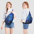 thumbnail image 2 of Space Geek Sling Backpack - Galactic Nebula Print Crossbody Bag, RFID Blocking Secure Pockets for Travel, 2 of 4