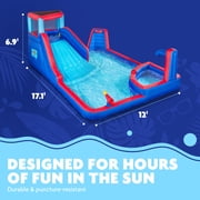 Sunny & Fun Fun Water Slide with Blow-up Pool for Kids Backyard Water Park