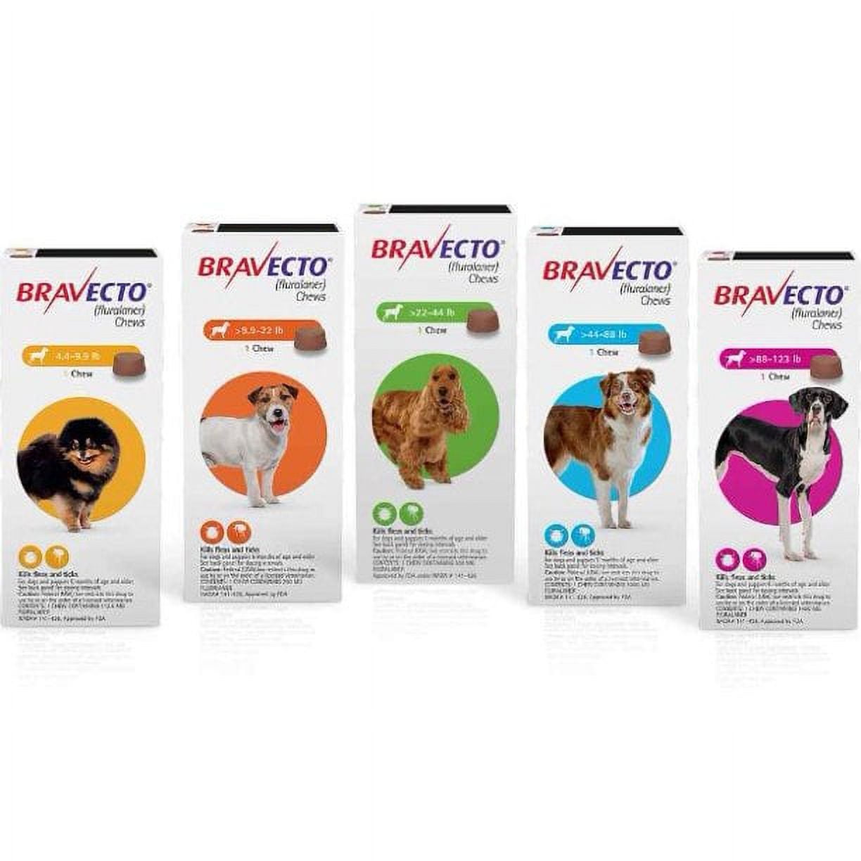 Bravecto Flea and Tick Chews for Dogs, 88-123 lbs, (Pink Box)