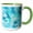 Green/White, variant on 3drose, Sparkling Teal Glitter Crystal Waves Pattern, 15oz Mug