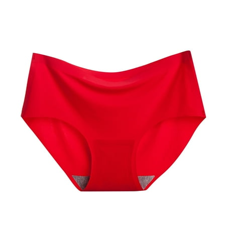 

EHTMSAK Womens Seamless Low Rise Bikini Panties Comfort Hipster Invisible Seamless Stretch Underwear Red 2XL
