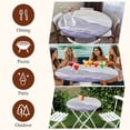 thumbnail image 7 of Purple Coastal Wave Round Tablecloth, Fitted Table Cover with Elastic for 45"-54" Round Tables, Summer Modern Ocean Beach Table Cloth Outdoor Indoor Dinning Party Waterproof Tablecloths, 7 of 7