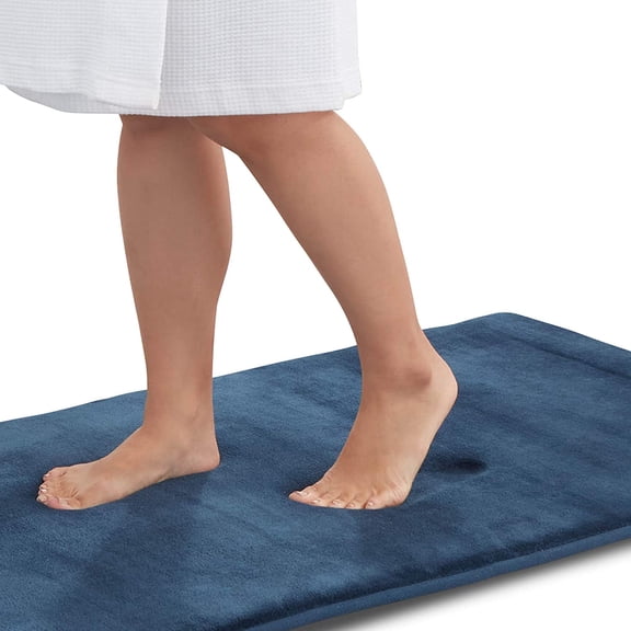 Bathroom Mat 16“ x 24" Non-Slip Coral Fleece Floor Carpet Memory Foam Super Absorbent Shower Room Mats Soft Bath Rug Bathroom Decor,Machine Washable