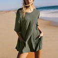 thumbnail image 2 of Women Summer Oversized T-Shirt Tee Rompers Casual Short Sleeve Overall Athletic Workout Jumpsuit Trendy Outfits, 2 of 6