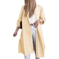 thumbnail image 1 of SAYOO, gabardina abierta por delante para mujer, cárdigan largo de manga 3/4 informal holgado de Color sólido para ropa de calle de otoño SAYOO  moda, 1 of 5