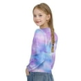 thumbnail image 6 of CHEEREAM Girls Casual Tunic Tops Tie Dye Knot Front Long Sleeve Loose Soft Blouse T-Shirt Size 4-12, 6 of 9