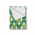 thumbnail image 2 of Floral Soft Flannel Fleece Throw Blanket, Striped Retro Flower Motif with Abstract Lines Groovy Old Fashion, Cozy Plush for Indoor and Outdoor Use, 50" x 70", Lime Green Forest Green, by Ambesonne, 2 of 6