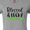 thumbnail image 4 of Inktastic Blessed and Lucky 4 Leaf Clovers St. Patrick's Day Women's T-Shirt, 4 of 5