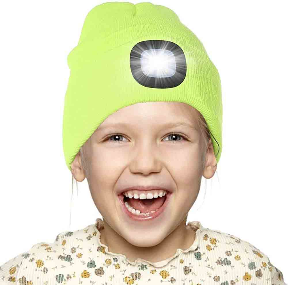 LED Beanie Hat with Light for Kids, USB 