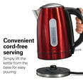 thumbnail image 3 of Hamilton Beach Electric Tea Kettle, Water Boiler & Heater, 1.7 Liter, Cordless Serving, 1500 Watts for Fast Boiling, Auto-Shutoff and Boil-Dry Protec, 3 of 8