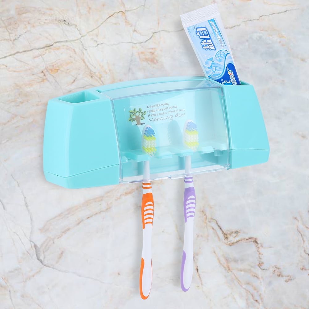 Porte-brosses à Dents Mural/sur Comptoir – 4 Emplacements Pour Brosses électriques – Inclus 2 Gobelets De Rinçage – Noir, Métal Avec Finition Antirouille – Dimensions 28.5x10.5x12 Cm