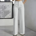 thumbnail image 2 of Inglocry Dress Pants Women 2026 Fashion High Waist Straight Leg Office Work Slacks Business Casual Trousers with Pockets White L, 2 of 7