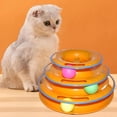 thumbnail image 3 of Gato Juguete Track Ball Torre giratoria de 3 niveles Juguetes interactivos Ejercitador Juego pa gatos de interior Suministros pa mascotas Sunnimix tocadiscos gato, 3 of 8