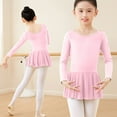 thumbnail image 2 of Eltusu Girls Ballet Dance Dress, Short Sleeve Cotton Crewneck Practice Leotard Skirts Pink Size 4-17 T, 2 of 8