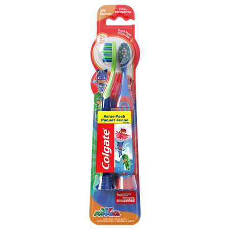 Colgate Kids Extra Soft Toothbrush with Suction Cup, PJ Masks - 2 Ct