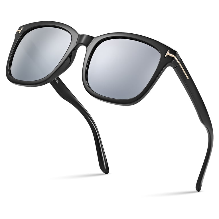 Polarized Sunglasses for Women, Square Mirrored Trendy Shades with UV Protection polarized women square mirrored trendy shades reduce glare  main image 3
