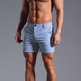 thumbnail image 6 of Men's Casual Solid Color Elastic Waist Shorts with Pockets, Soft Breathable Fabric for Comfortable Wear, 6 of 6