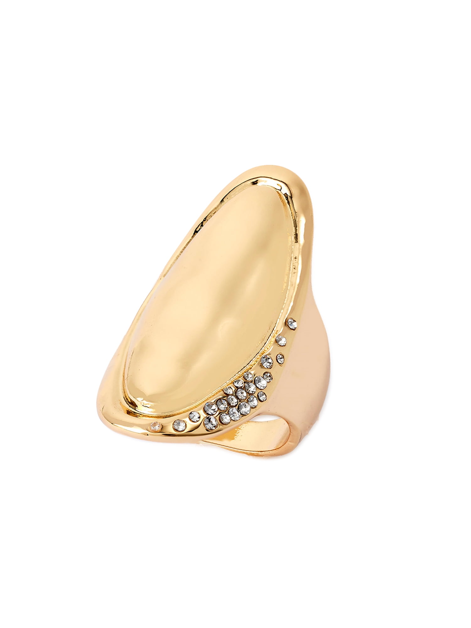 Sofia Jewelry by Sofia Vergara Women's Gold Tone Pavé Oval Ring, Size 8