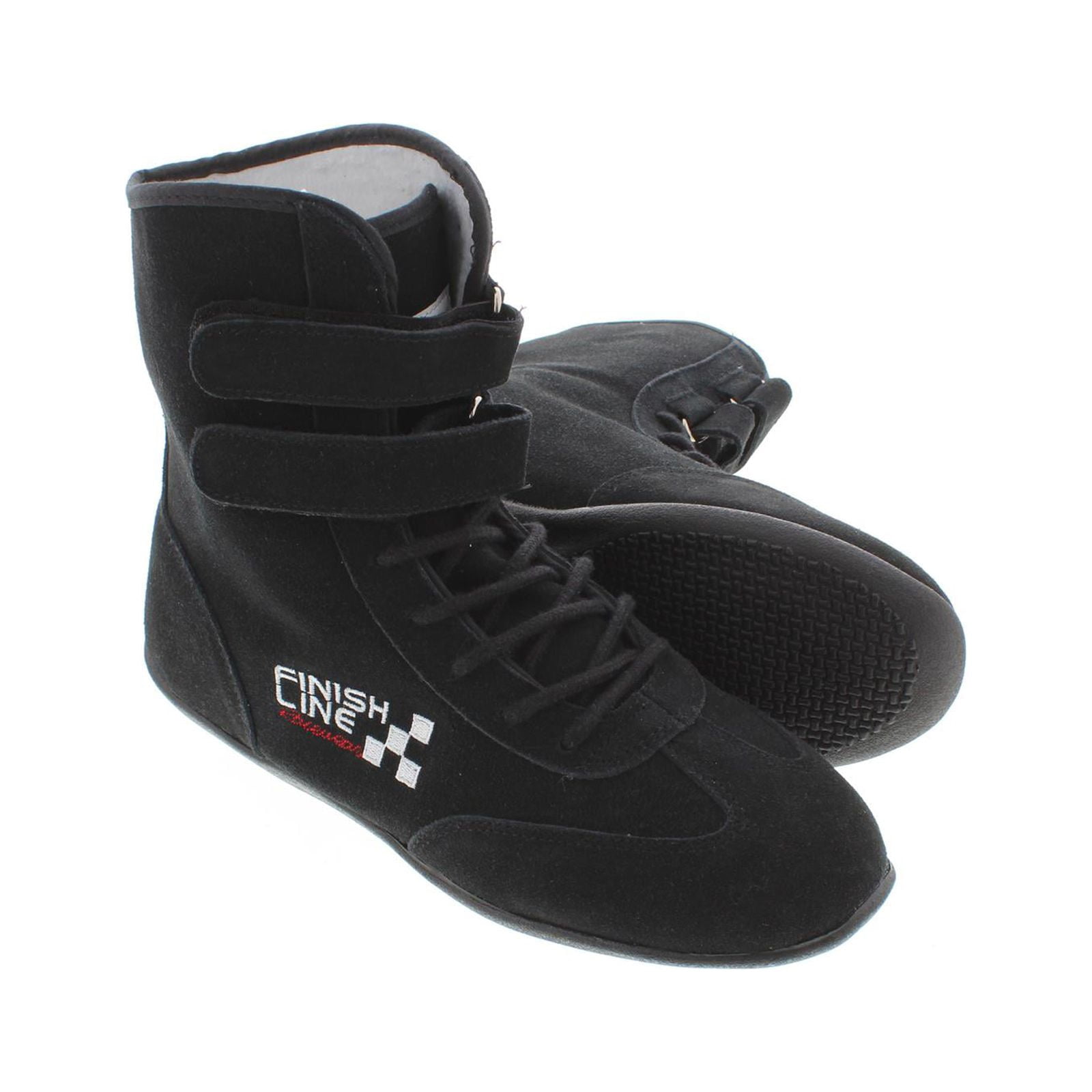 Finishline High Top Leather SFI 3.3/5 Racing Shoes, 7 Black