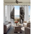 thumbnail image 4 of Funny Elephants Blackout Curtains 39 Inches Long, Cute Art Fun Lovely Animals on Toilets Thermal Insulated Black Out Curtains, Short Darkening Window Curtain for Cafe Bedroom 27.5"x39" 2 Panels, 4 of 9