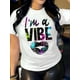 thumbnail image 2 of Vibrant Lips & Letter Print Crew Neck T-Shirt - Soft Micro Elasticity Polyester Fabric, Casual Short Sleeve Tee for Spring & Summer, Machine Washable, Semi-Sheer, Regular Length, Womens Casual Clothi, 2 of 6