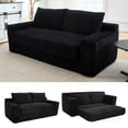 thumbnail image 4 of HK DONEXT Loveseat Sofa Bed with Memory Foam & Steel Frame - Convertible 2-in-1 Design, Black Corduroy, No Assembly, 4 of 8