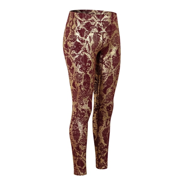 Pantalones de yoga para mujer Leggings de levantamiento de glúteos de cintura alta con estampado de piel de serpiente