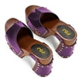 thumbnail image 4 of FSJ Women Platform Clogs Mules Open Toe Wooden Block High Heel Sandals Rivet Studded Chunky Slides Size 8 Purple, 4 of 4