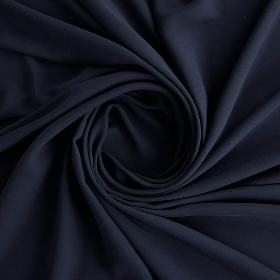 Zelouf Chelsea Crepe Solid [100% Polyester] 120Gsm  , Sewing, DIY, Crafts Fabric by the Yard, Marvelous Navy, 3 Yard