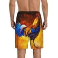 thumbnail image 3 of Easygdp Colorful Rooster Men's Short Pajama Pants, Sleep Shorts, Household Pants, Casual Pants with Pockets - XX-Large, 3 of 9