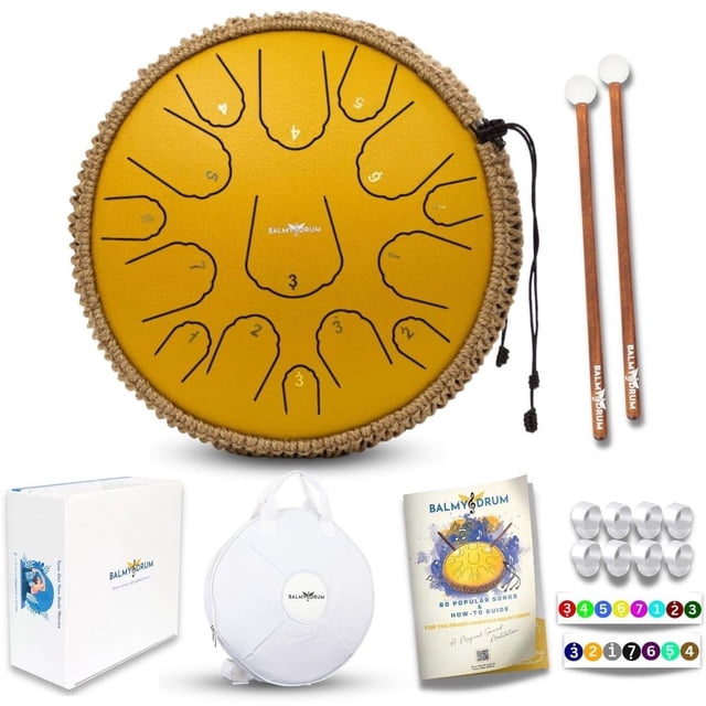 Steel Tongue Drum Balmy Drum de 15 notas, 35 cm, dorado