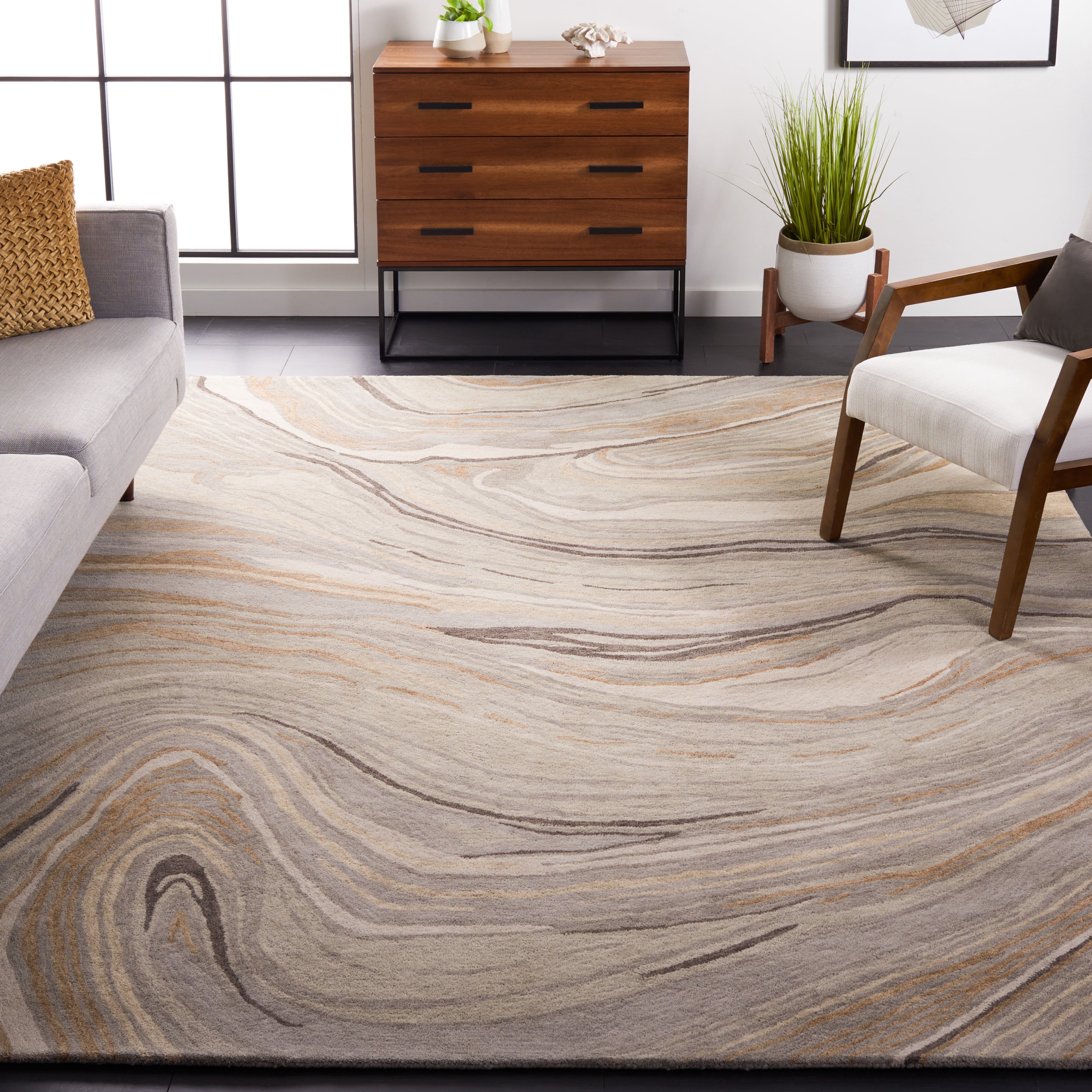 SAFAVIEH Soho Joshua Abstract Area Rug, Beige/Grey, 8' x 10'