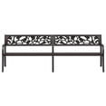 thumbnail image 3 of vidaXL Twin Patio Bench 96.9" Black Steel, 3 of 9